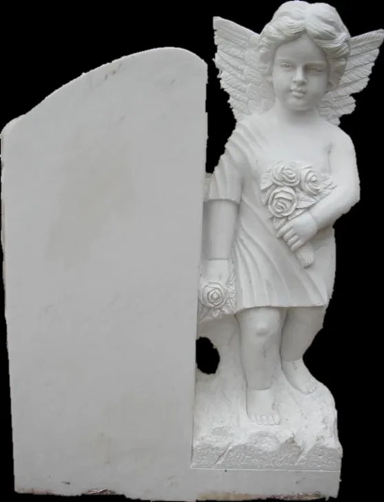 Natural Marble Angel Cemetery Sculpture